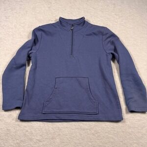Hastings & Smith Petites Pullover‎ Sweatshirt Blue Quarter Zip Pocket Size PL